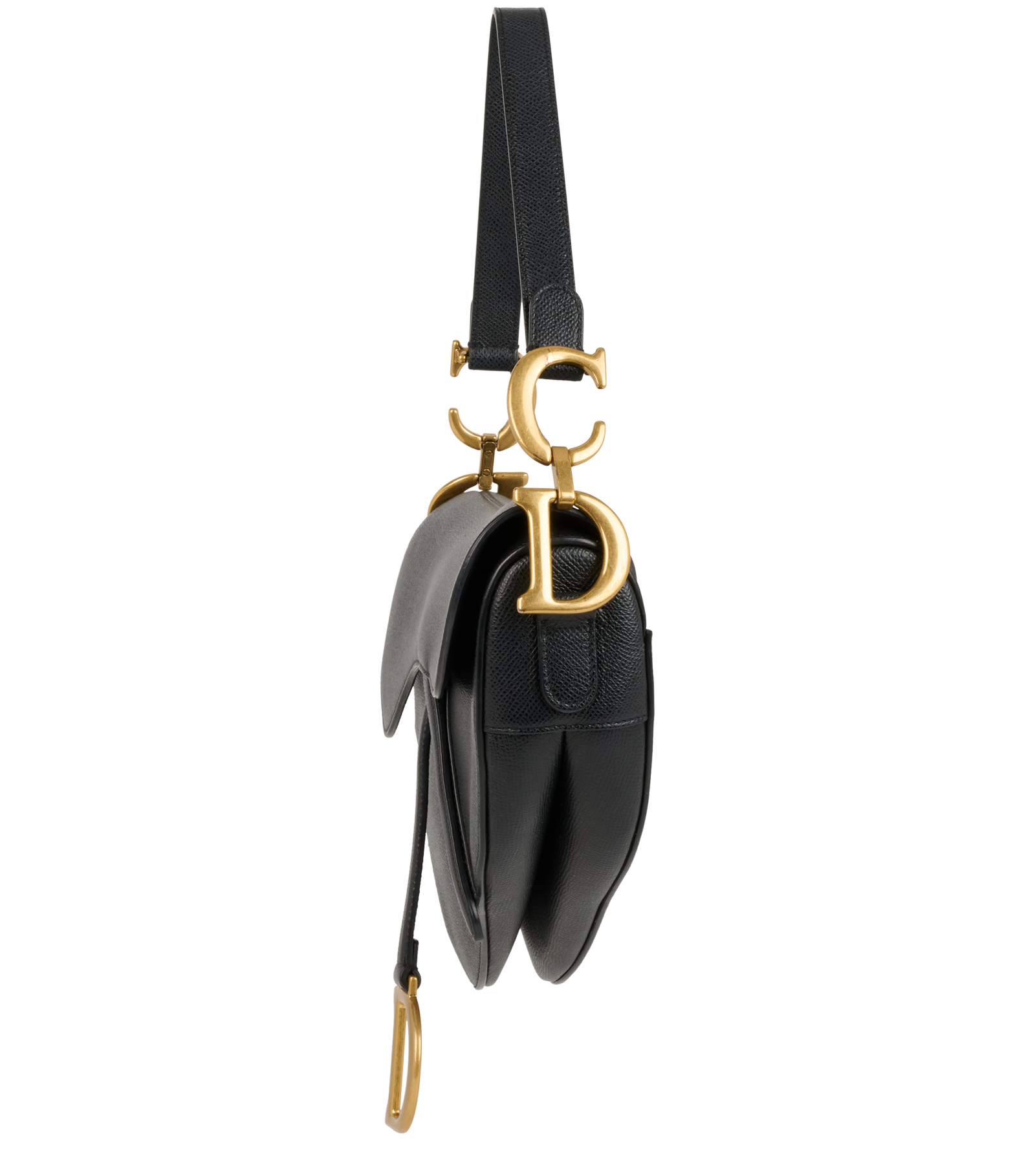 Classic Saddle, &pound;1,900, Handbags, Black, Leather, Bottom view